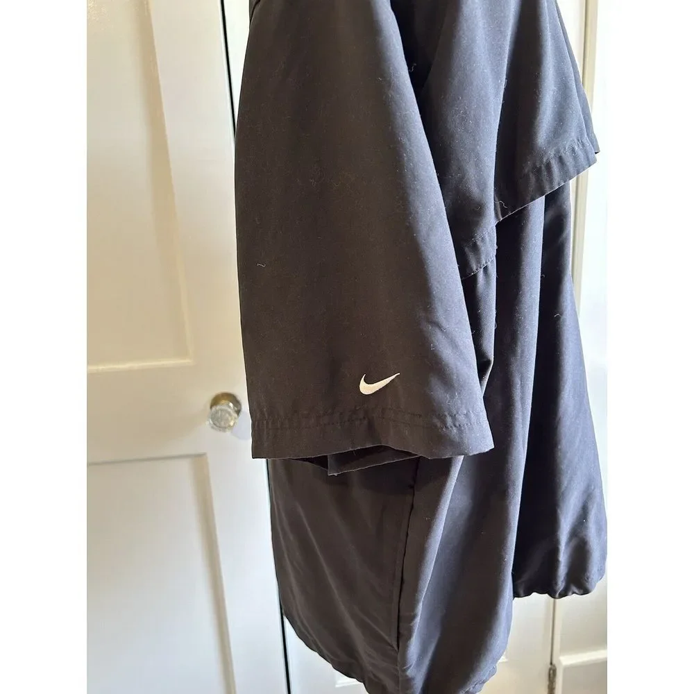 NIKE GOLF PULLOVER WINDBREAKER‎ 2XL Black Vented Draw String Bottom Rn#56323